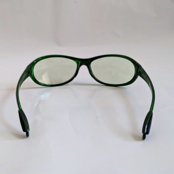 NWT Vintage 90's Plastic Oval Designer Sport Sunglasses (S. Crystal Green) - Picture 4 of 5